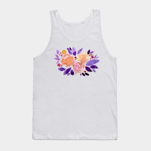 Watercolor flower bouquet - orange and purple Tank Top